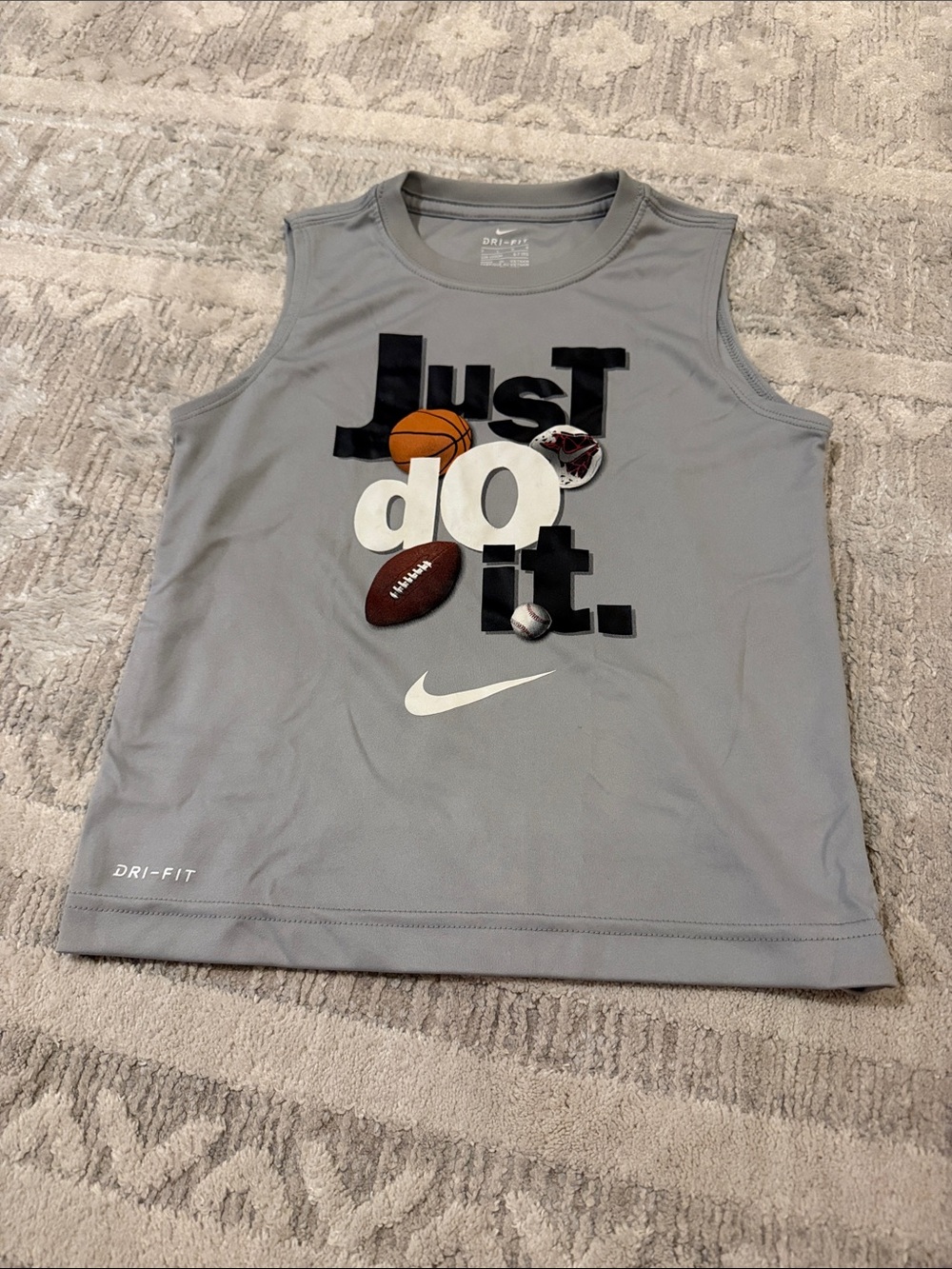 Nike Grey Athletic Sleeveless 'Just Do It' Sports Tank